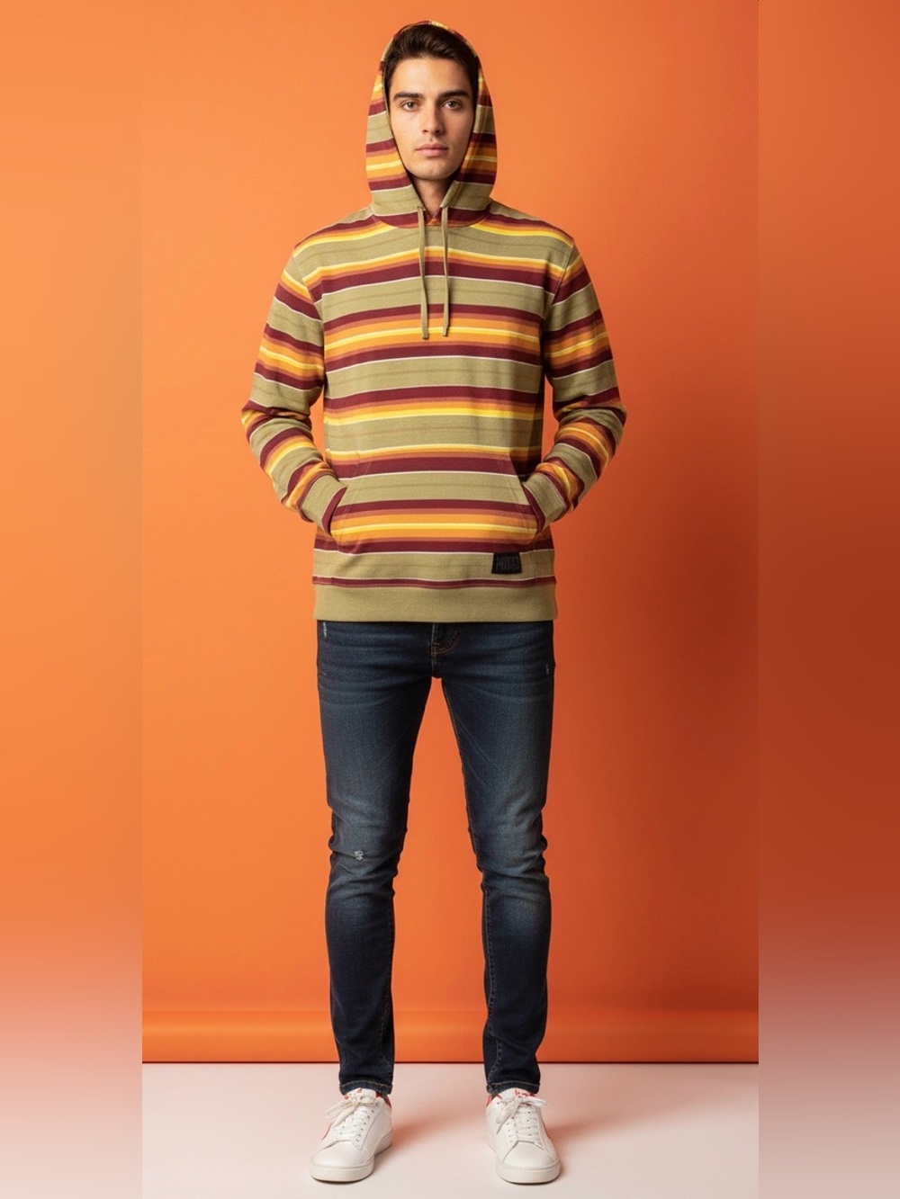 NWT Hurley Men's "Surf Poncho" Baja Striped Hoodie - Size S